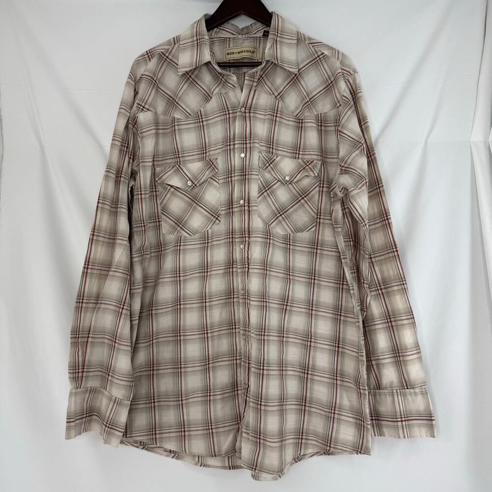 Bit & Bridle Plaid Pearl Snap Shirt XLT